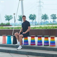 Portable Folding Leisure Stool Plastic Retractable Stool for Outdoor Activities