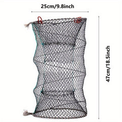 Foldable 3-Layer Fishing Trap Cage Telescopic Net for Shrimp, Crab, Eel