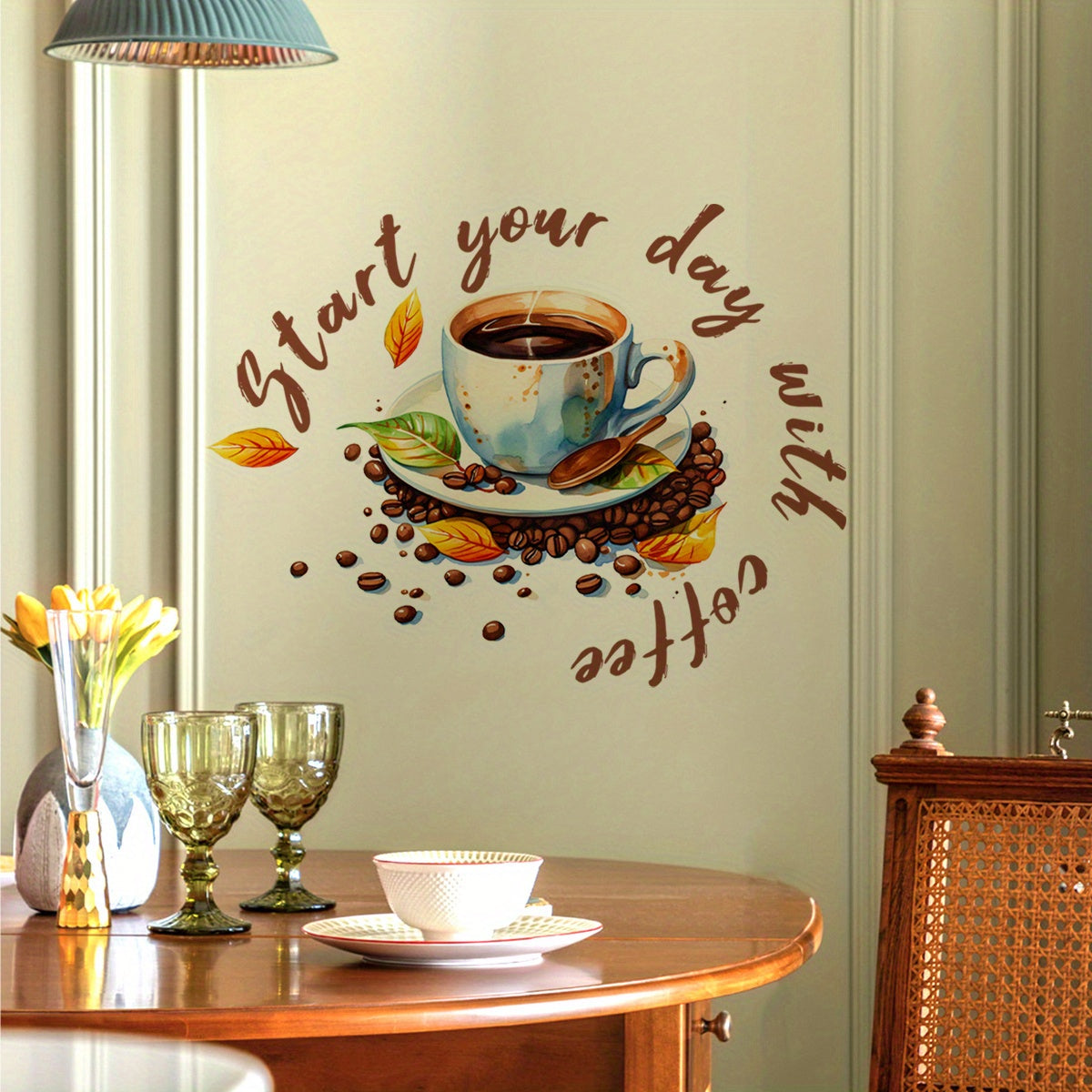 PVC Coffee Cup Kitchen Wall Sticker - Decorative Decal