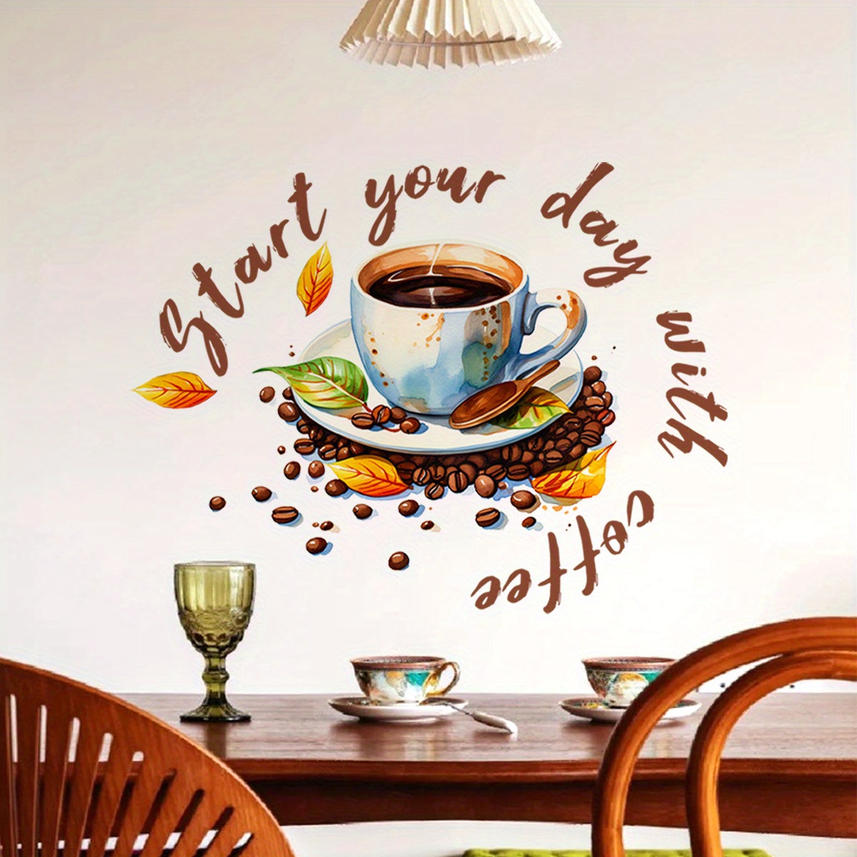 PVC Coffee Cup Kitchen Wall Sticker - Decorative Decal