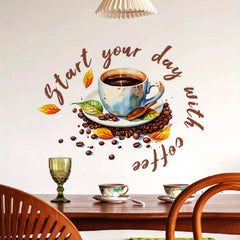 PVC Coffee Cup Kitchen Wall Sticker - Decorative Decal