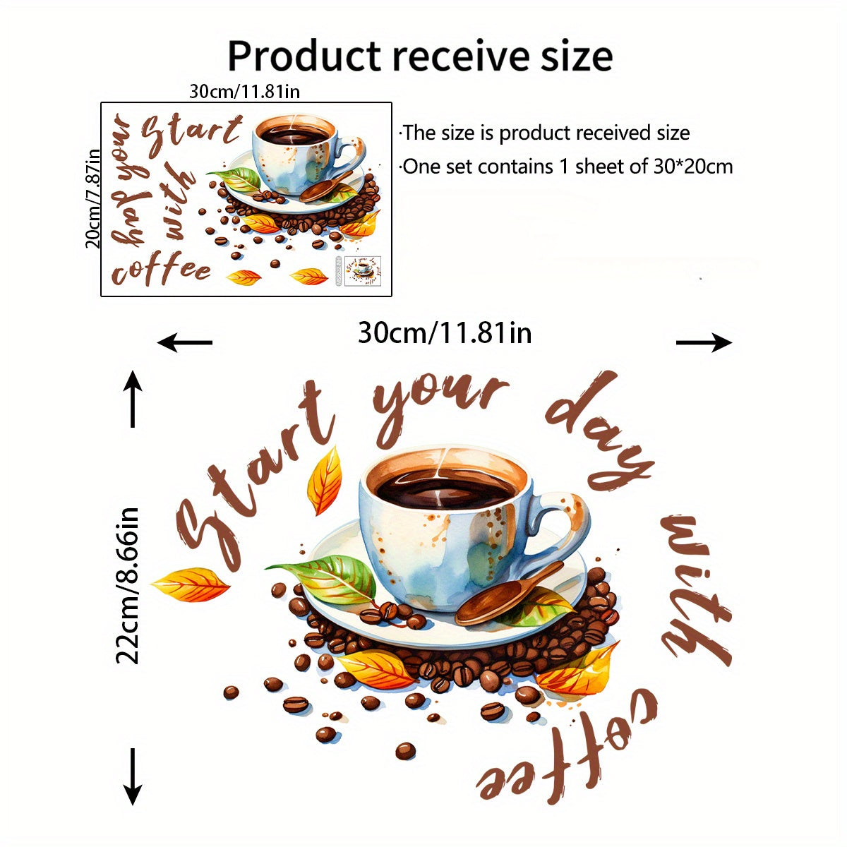 PVC Coffee Cup Kitchen Wall Sticker - Decorative Decal
