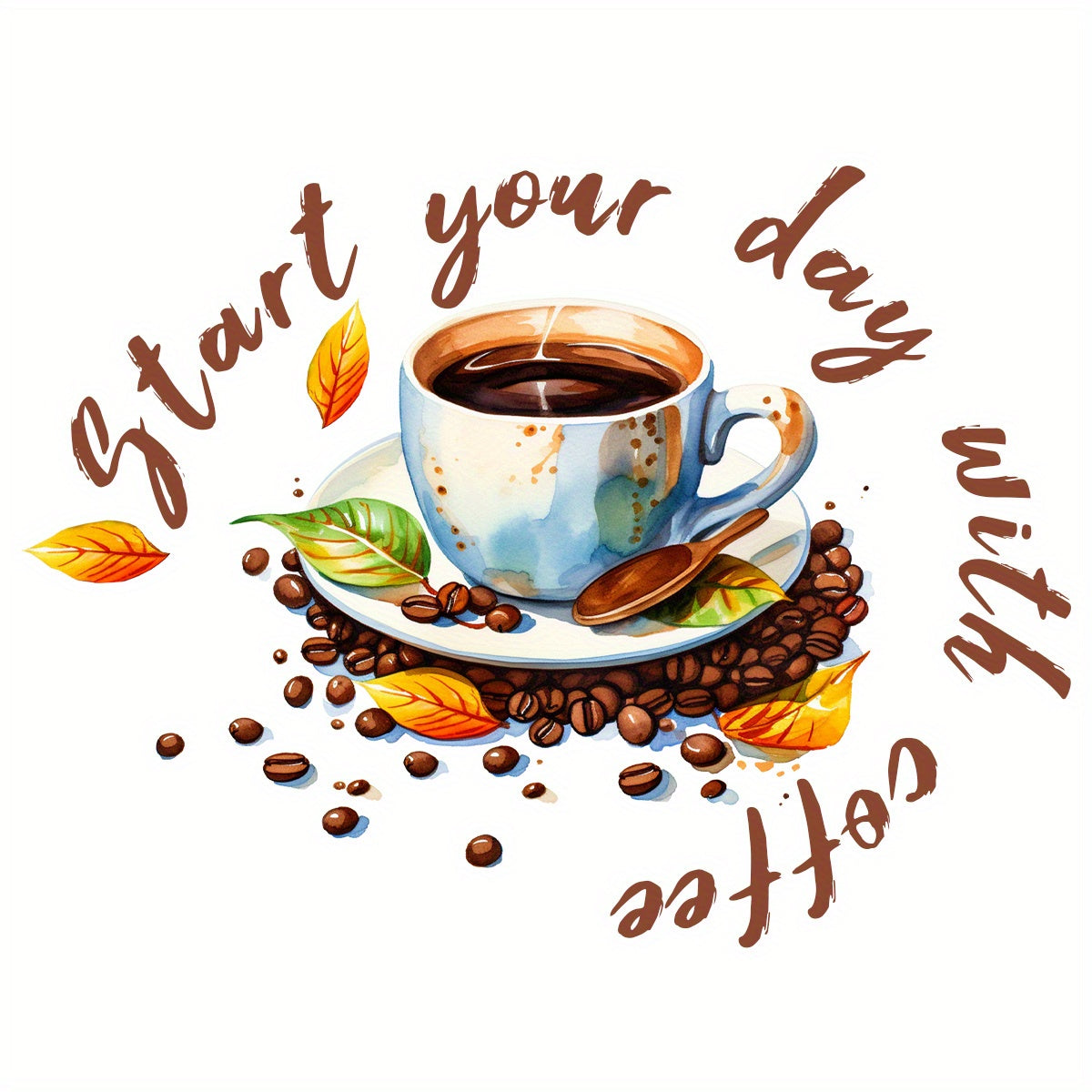 PVC Coffee Cup Kitchen Wall Sticker - Decorative Decal