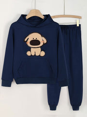 2pcs Chubby Puppy Hoodie & Jogger Set Girls Spring Fall Sports Gift