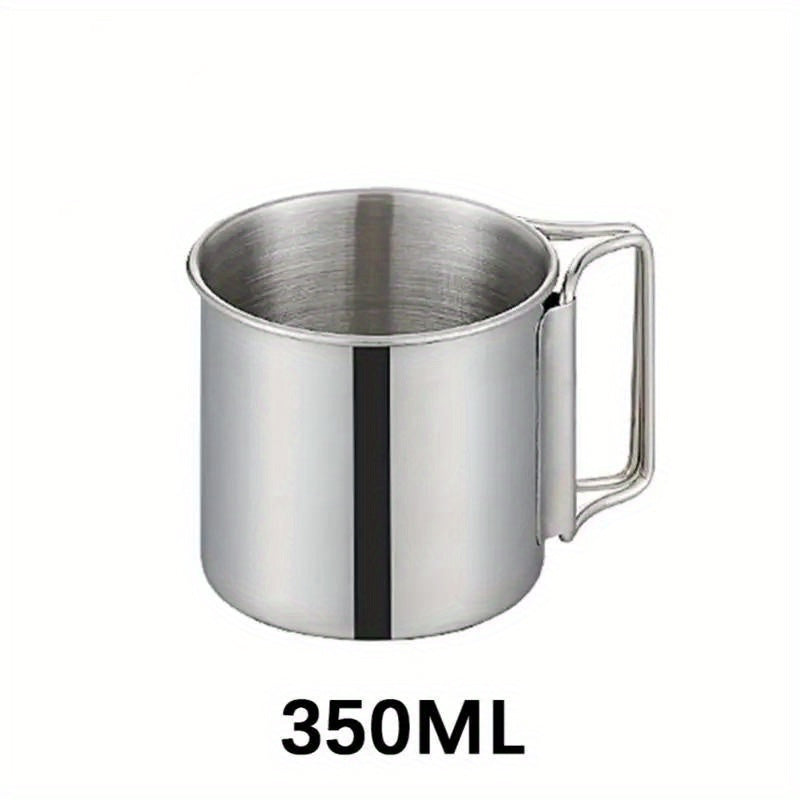 Stainless Steel Folding Handle Water Cup for Outdoor Camping