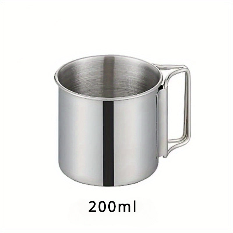Stainless Steel Folding Handle Water Cup for Outdoor Camping