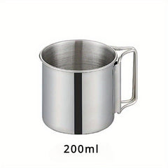 Stainless Steel Folding Handle Water Cup for Outdoor Camping