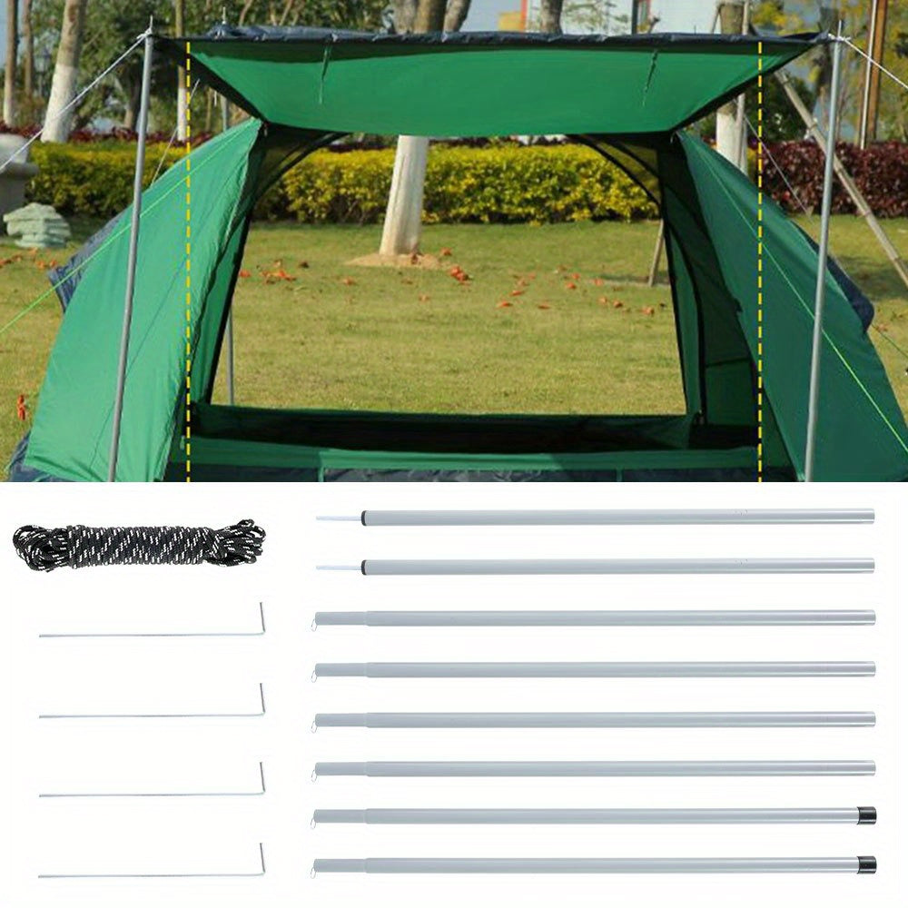13pcs Tent Poles Tarp Shelter Support Rod Iron Telescoping Poles