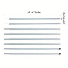 13pcs Tent Poles Tarp Shelter Support Rod Iron Telescoping Poles