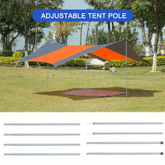 13pcs Tent Poles Tarp Shelter Support Rod Iron Telescoping Poles