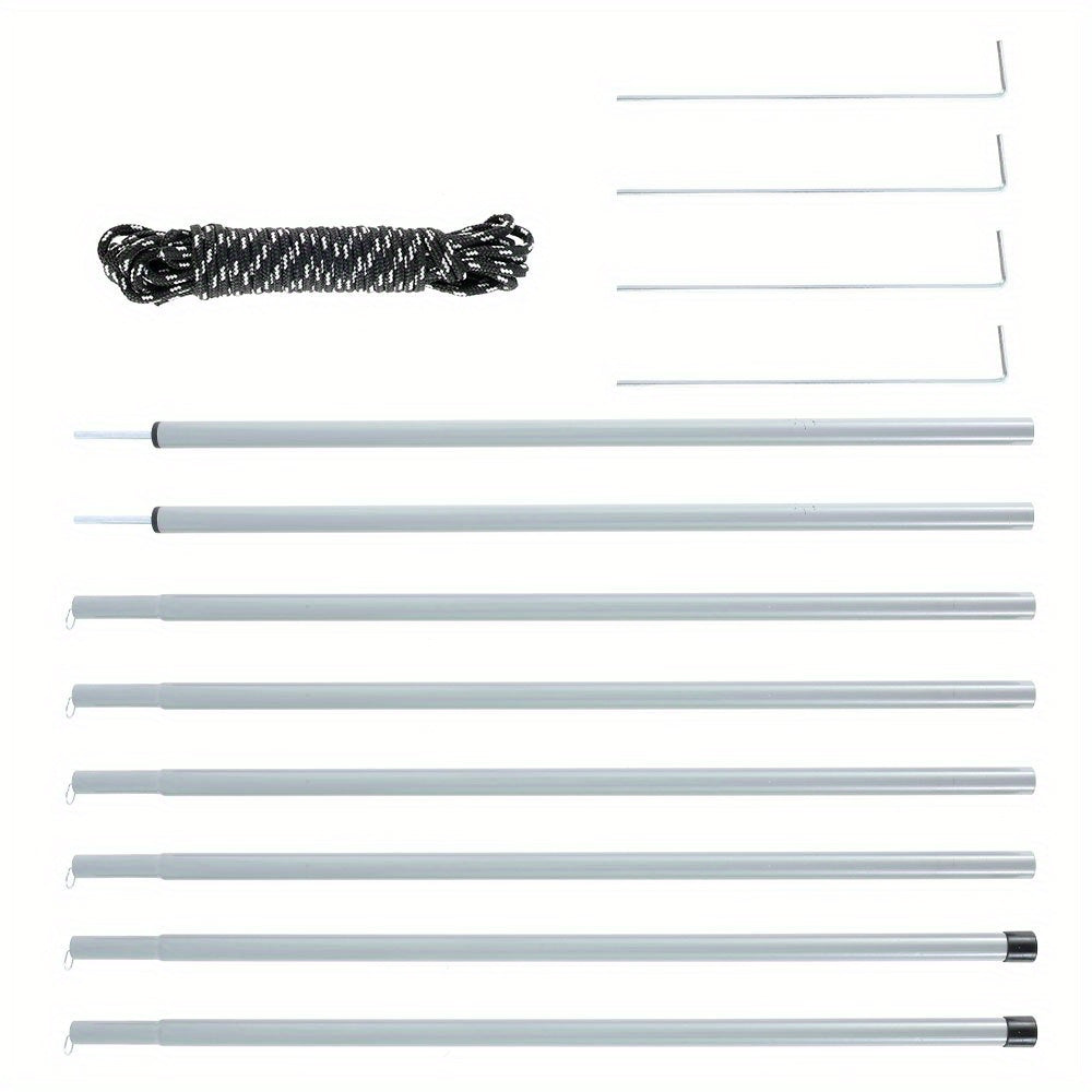 13pcs Tent Poles Tarp Shelter Support Rod Iron Telescoping Poles