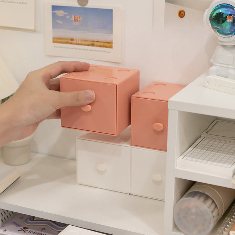 Square Storage Box Building Block Storage Case Stackable Desktop Storage