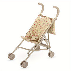 Yellow Doll Stroller with Storage Bag - Foldable Iron Construction Toy