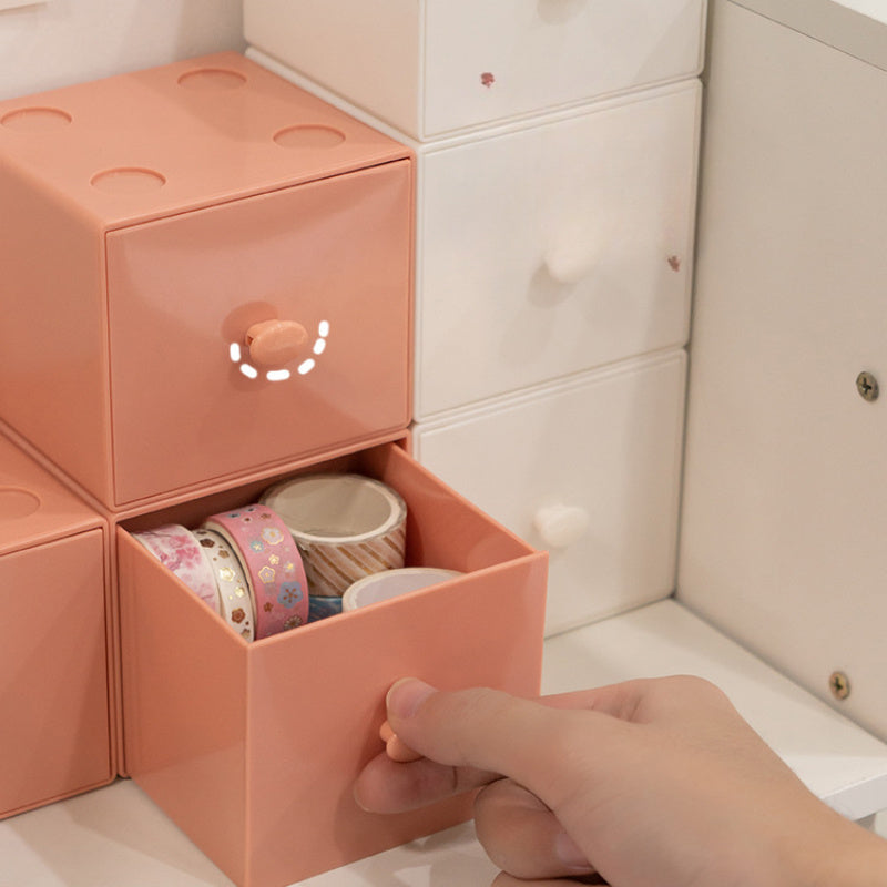 Square Storage Box Building Block Storage Case Stackable Desktop Storage