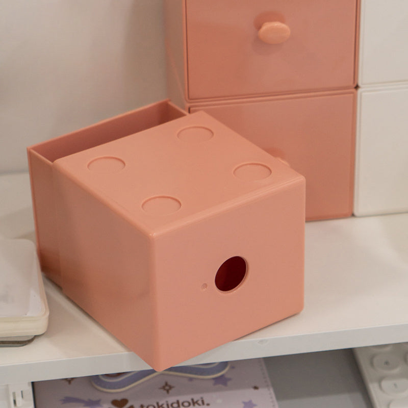 Square Storage Box Building Block Storage Case Stackable Desktop Storage