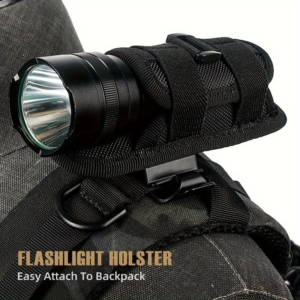 Flashlight Pouch Holster with Belt Clip, 360 Degree Snap Reel Clip