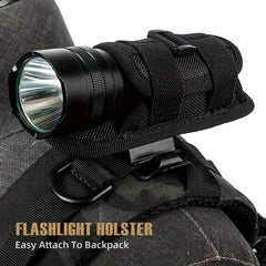 Flashlight Pouch Holster with Belt Clip, 360 Degree Snap Reel Clip