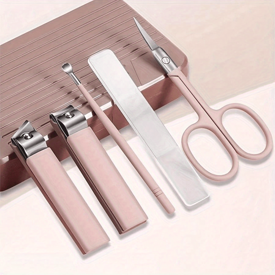 Portable Nail Clippers Fingernail & Toenail Cutter Manicure Tool 5pcs Set