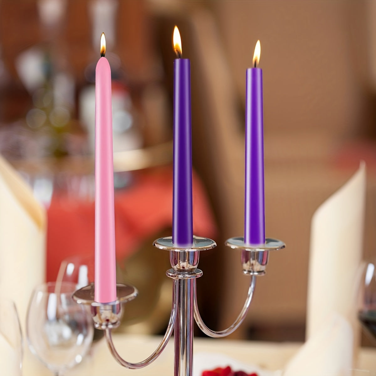 4pcs Tapered Candles Set, Fragrance 25 Dinner Candles, 8 Hours Burn