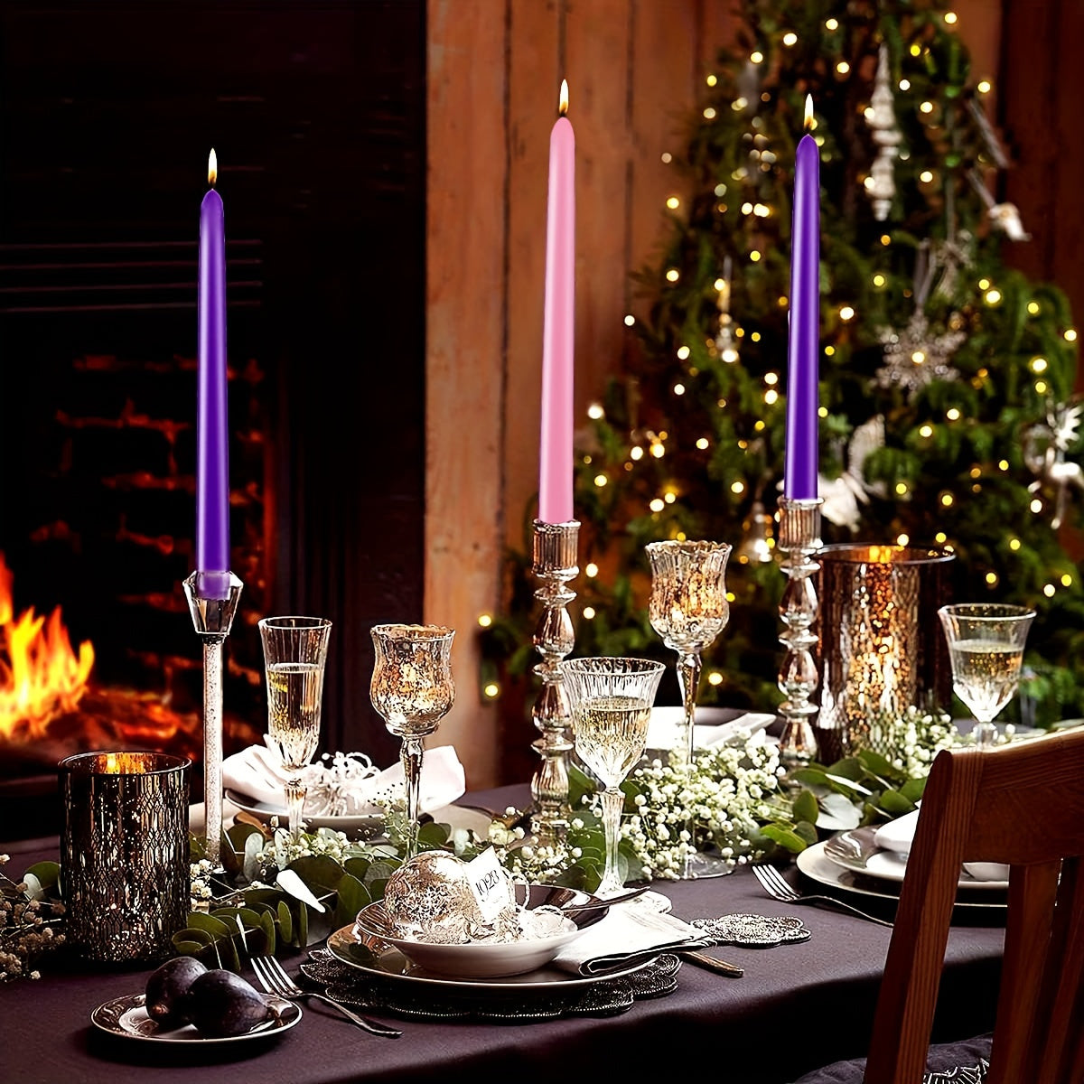 4pcs Tapered Candles Set, Fragrance 25 Dinner Candles, 8 Hours Burn