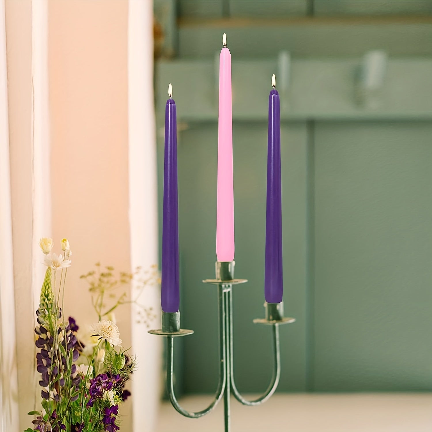 4pcs Tapered Candles Set, Fragrance 25 Dinner Candles, 8 Hours Burn
