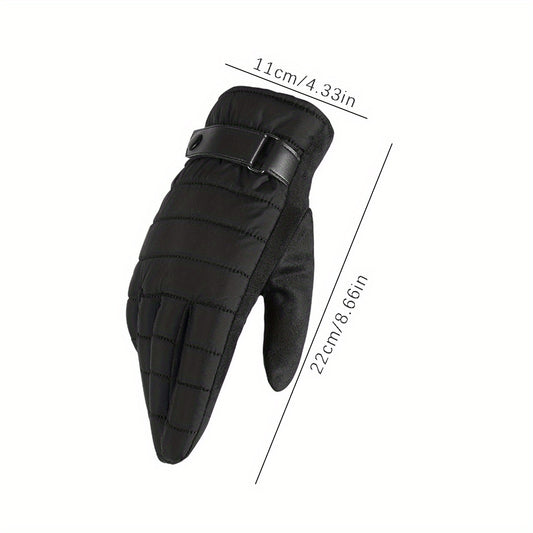 Men's Winter Cycling Gloves Full Finger Plus Velvet Thick Warm Touch Screen