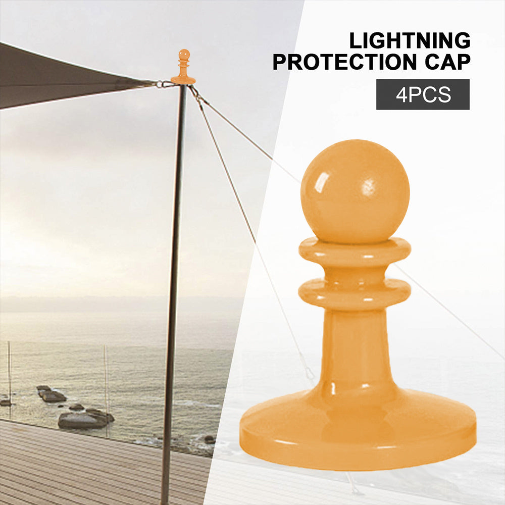 4pcs Tent Protection Caps Tent Poles Anti Thunder Covers Hat