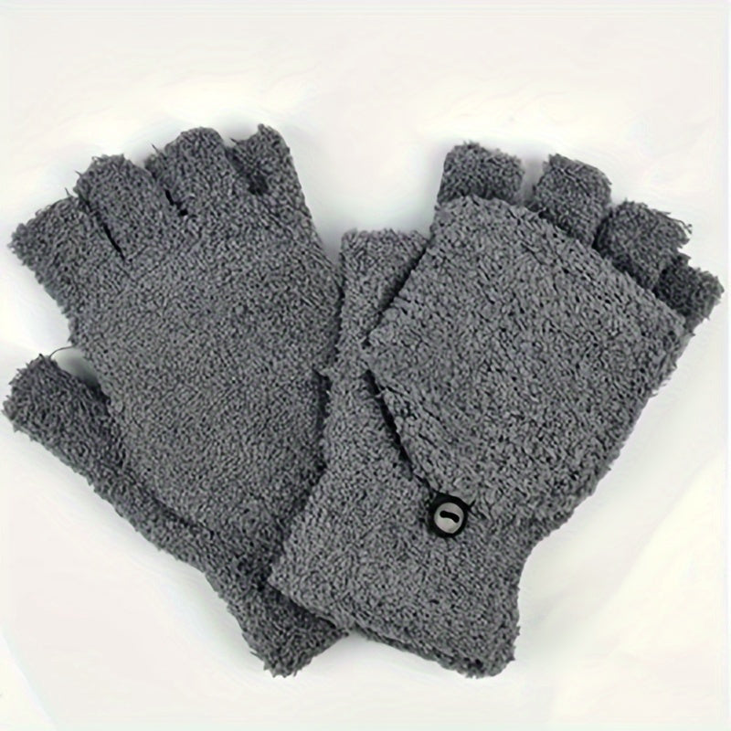 Half Finger Flip Gloves For Warmth And Flexibility Fingerless Winter Hand Wrist