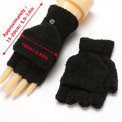 Half Finger Flip Gloves For Warmth And Flexibility Fingerless Winter Hand Wrist