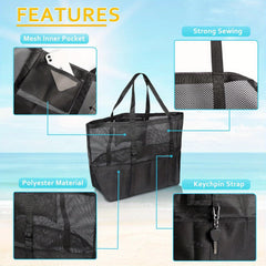 Large Mesh Beach Tote Bag for Outdoor Vacation