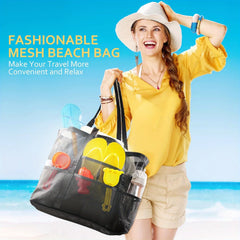 Large Mesh Beach Tote Bag for Outdoor Vacation