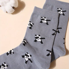 Men's Panda Cotton Crew Socks, 2 Pairs