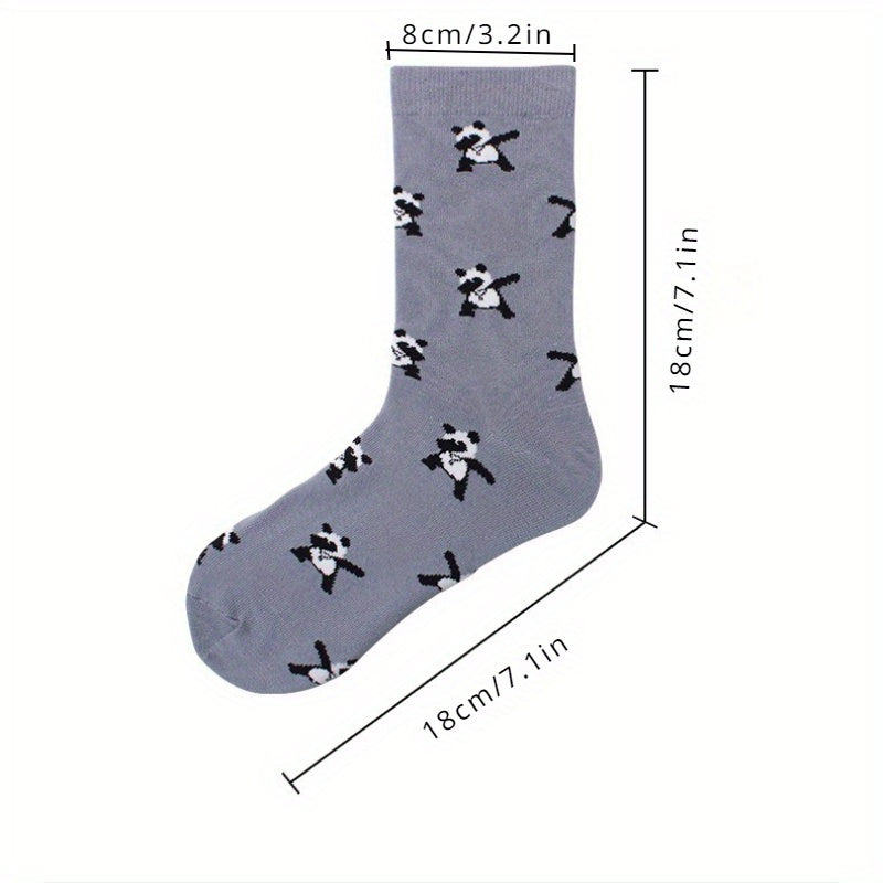 Men's Panda Cotton Crew Socks, 2 Pairs