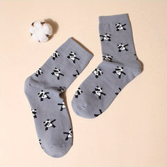 Men's Panda Cotton Crew Socks, 2 Pairs