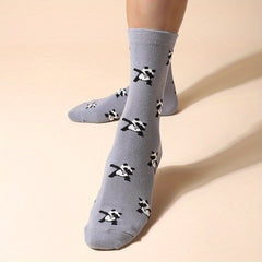 Men's Panda Cotton Crew Socks, 2 Pairs