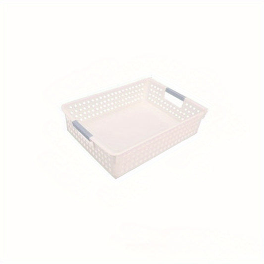 Plastic Storage Basket Rectangular with Handle Desktop Sundries Storage Bedroom