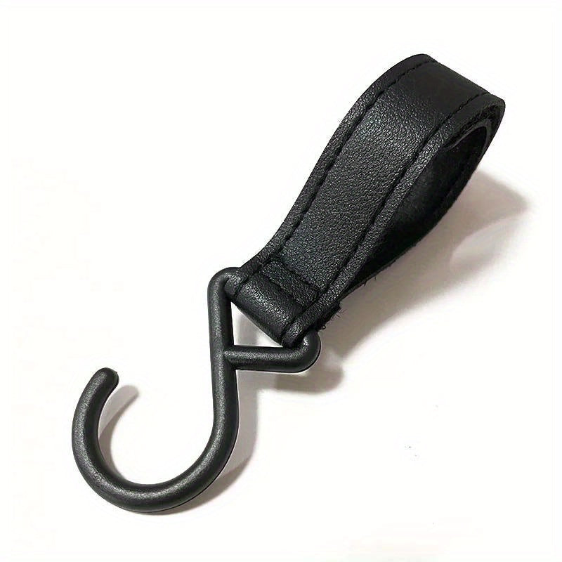 1pc Portable Outdoor S-Shaped PU Leather Storage Keychain