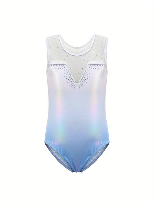 Girls Splicing Sleeveless Ballet Leotard Romper