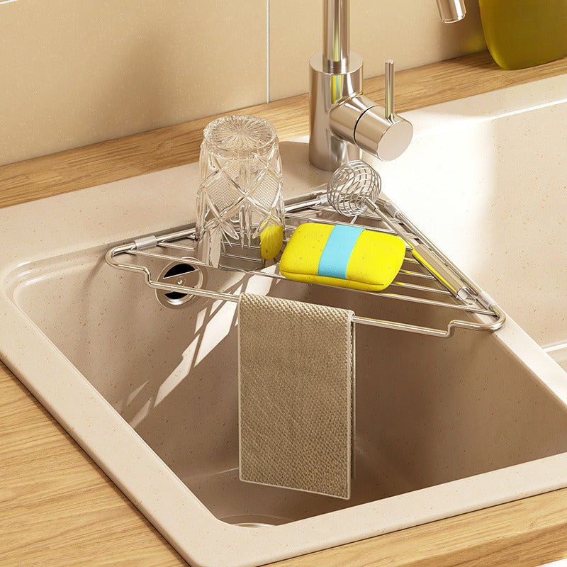 Wall-Mounted Kitchen Storage Rack: Organize Dishcloths, Seasonings, and Sponges
