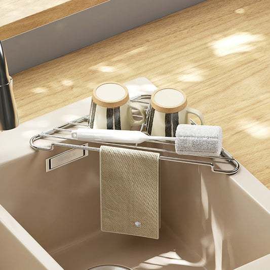 Wall-Mounted Kitchen Storage Rack: Organize Dishcloths, Seasonings, and Sponges