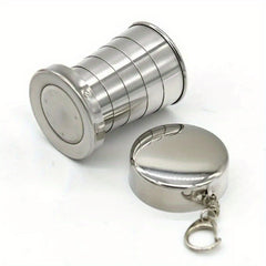 2pcs Stainless Steel Telescopic Cup Portable Mini Folding Mug