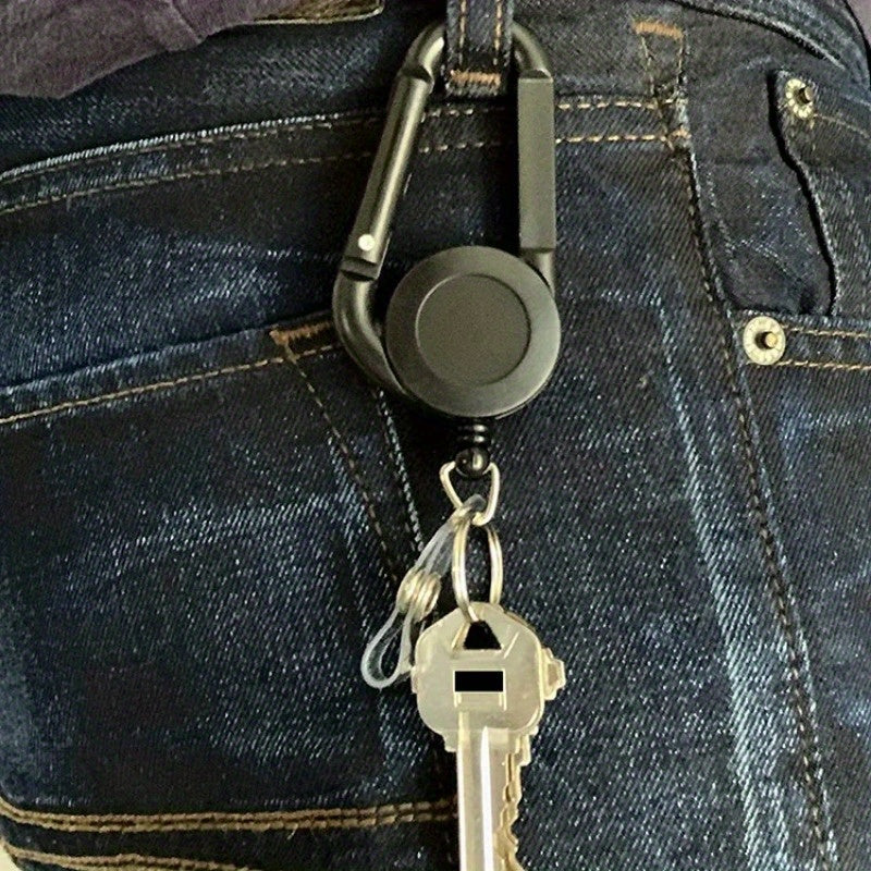 Small Retractable Buckle Keychain for Camping Travel