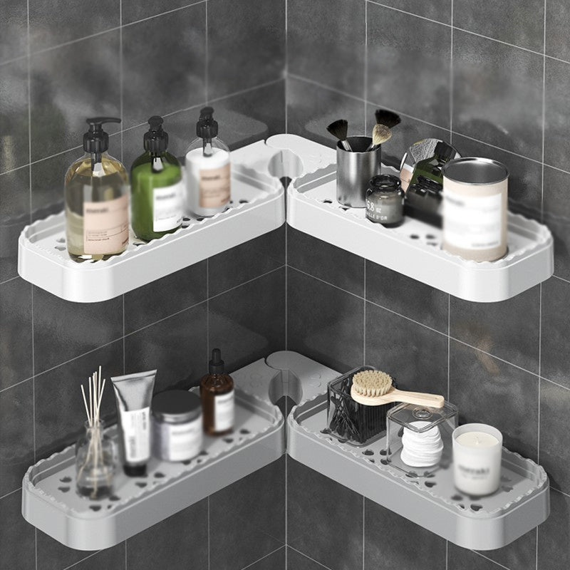 Bathroom Corner Shelves Wall Mounted Organizer Storage Rack No Drilling