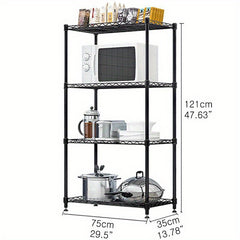 4-Tier Metal Kitchen Standing Shelf Storage Rack