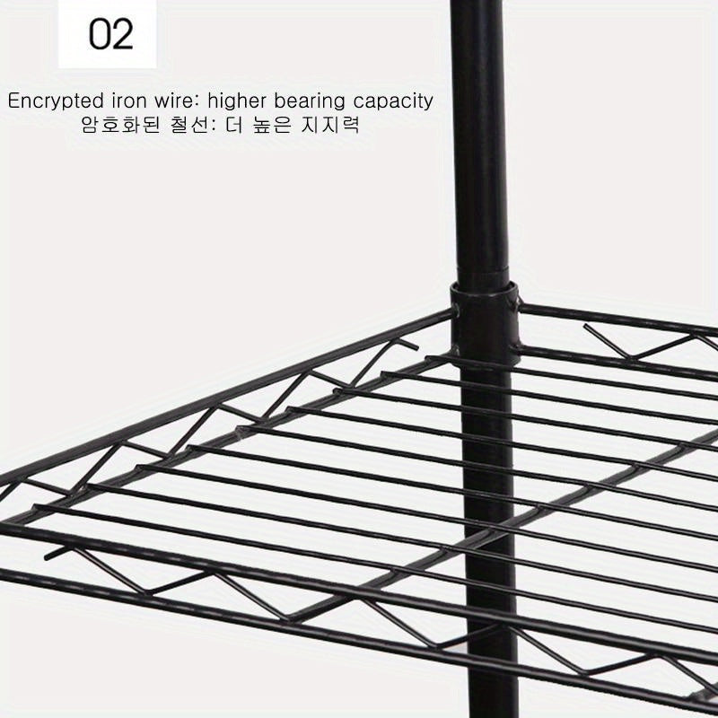 4-Tier Metal Kitchen Standing Shelf Storage Rack