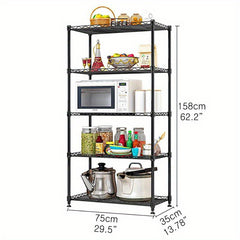 4-Tier Metal Kitchen Standing Shelf Storage Rack