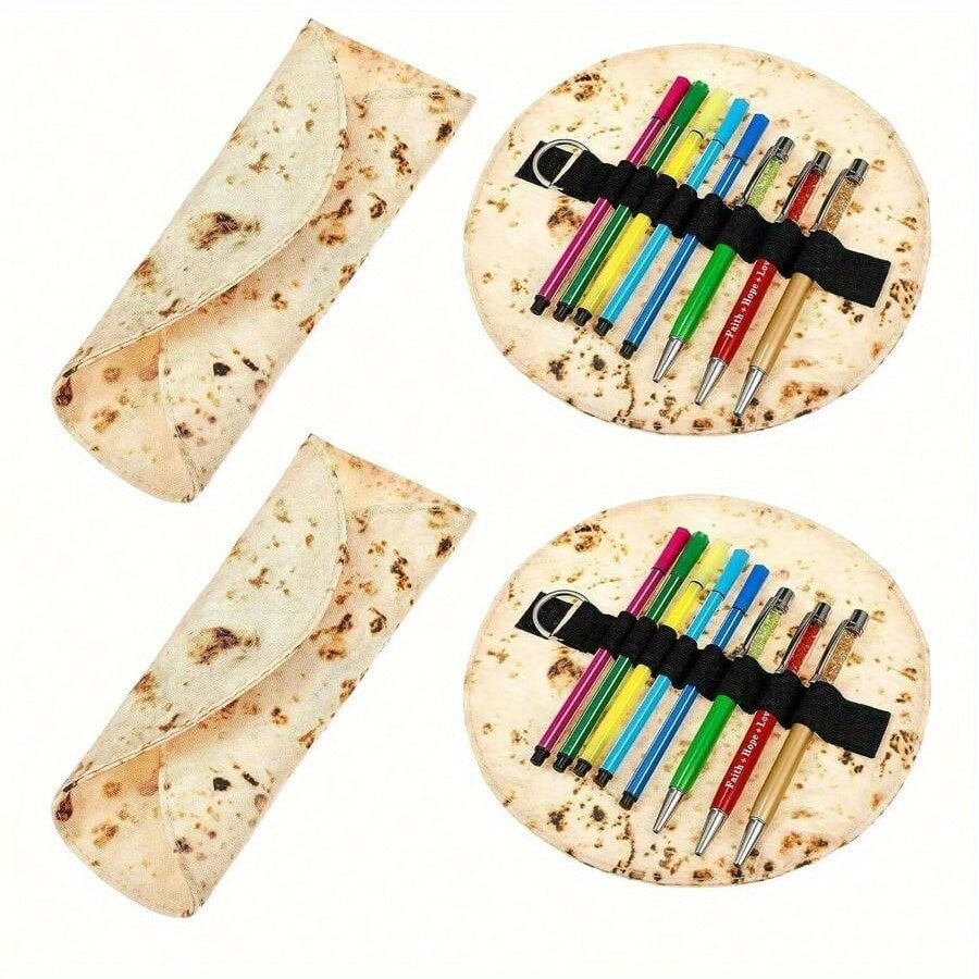 Makeup Holder Pencil Roll Up Case Pancake Pen Case Stationery Bag