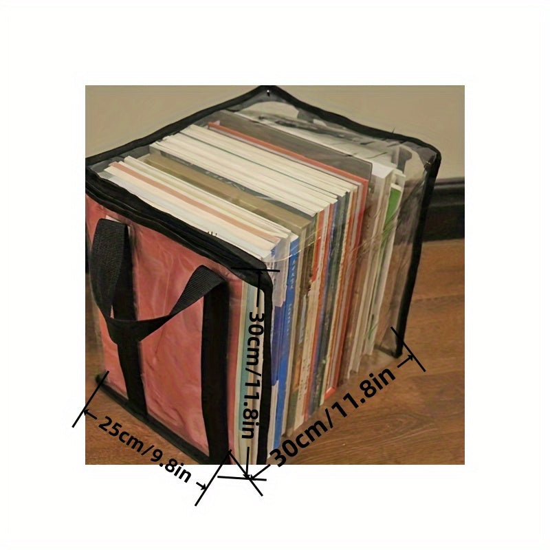 Transparent PVC Book Storage Bag Large Capacity Plastic Bookshelf Storage