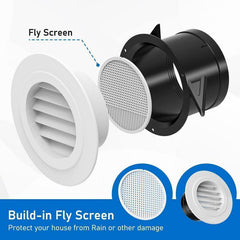 Round Vent Blind Grille Cover with Screen Grid