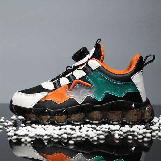 Boy's Breathable Sneakers with Rotating Buckle Air Cushion Shoes
